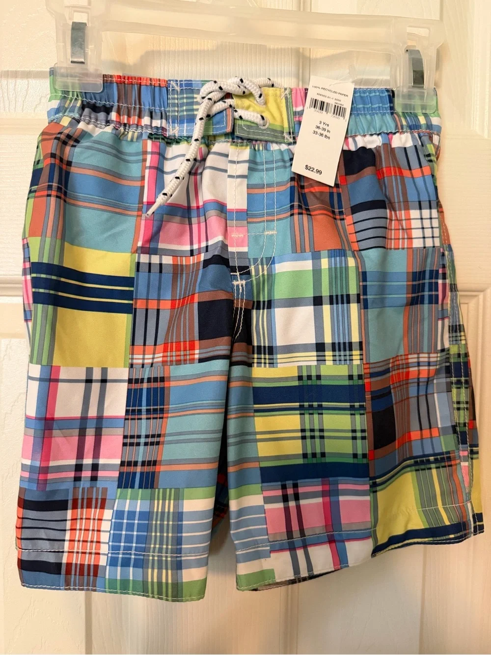NWT Baby Gap Plaid Swim Trunks | Size 3 Years | UPF 50+ (if tag confirms)